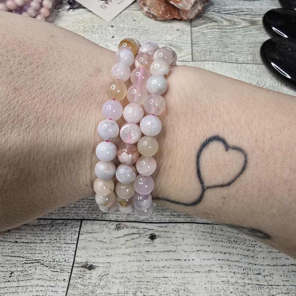 Flower Agate Crystal Bracelet - Picture 3 of 5